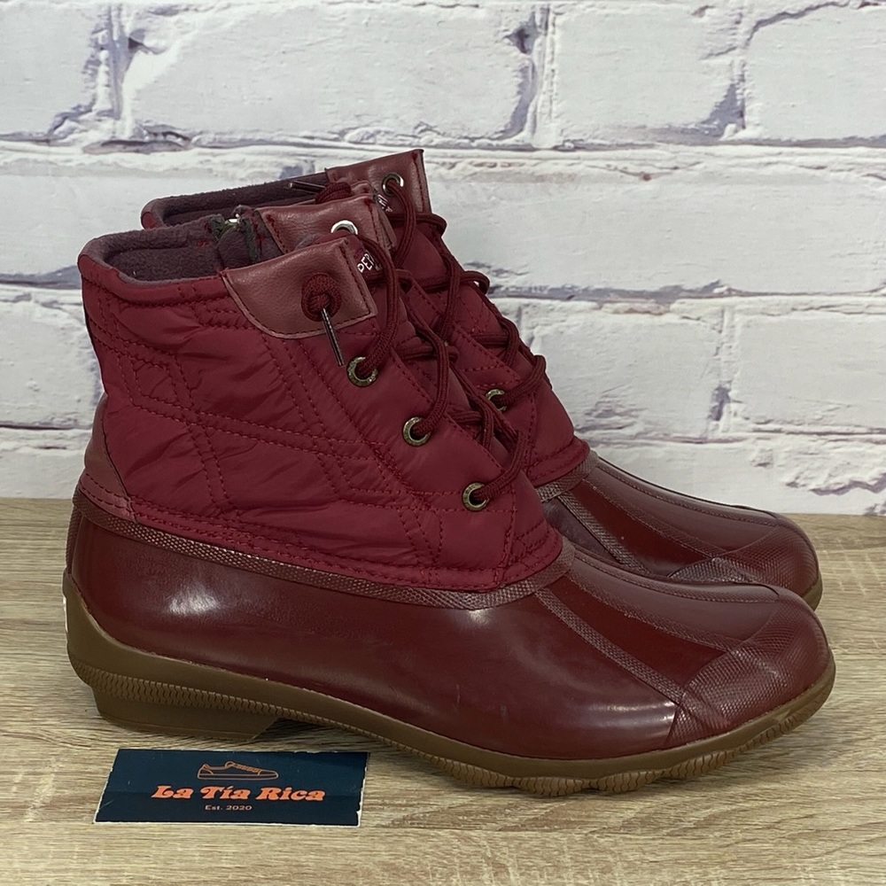 Sperry Syren Gulf Quilted Nylon Duck Boots Oxblood